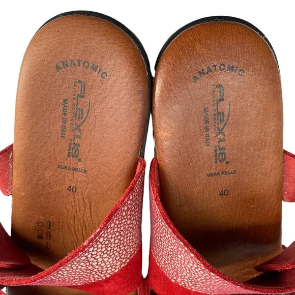 FLEXUS by Spring Step Size 40 Red Suede Italian Comfort Sandals Made in Italy - Picture 5 of 10